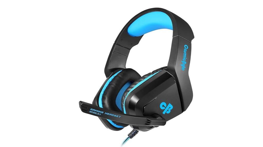 blue gaming headphone with mic
