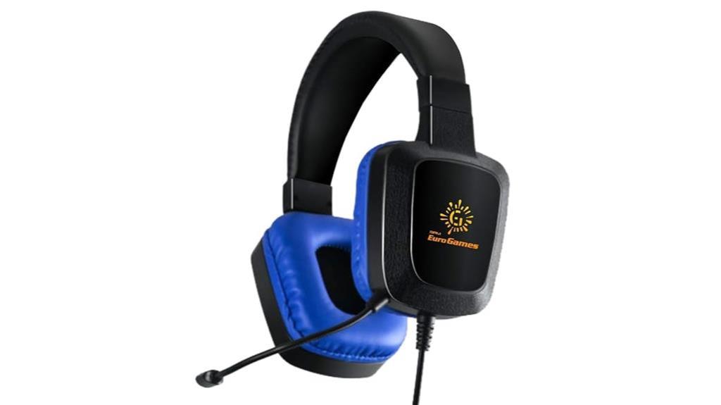 blue gaming headphones with mic
