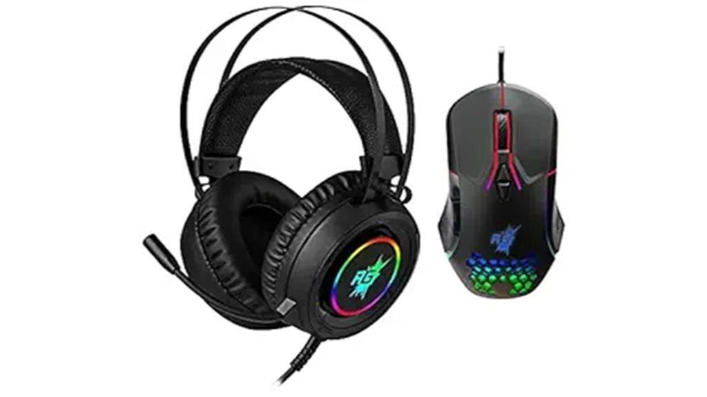 gaming headphones and mouse