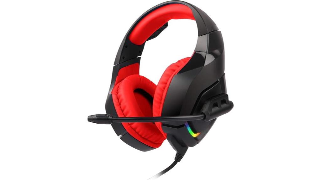 gaming headphones in red