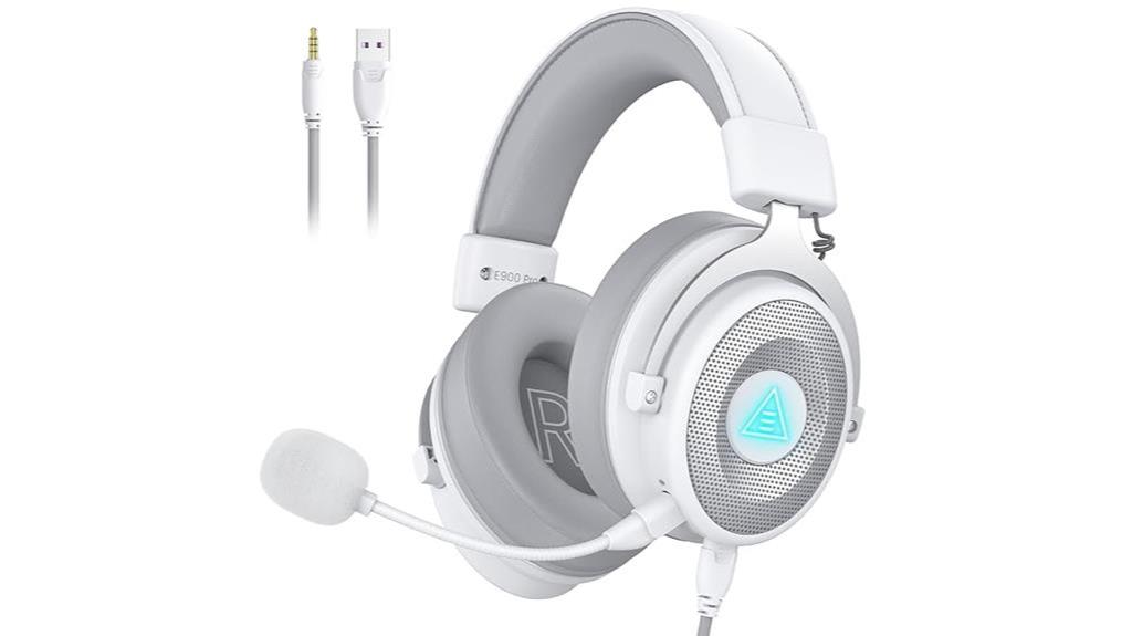 white gaming over ear headphones
