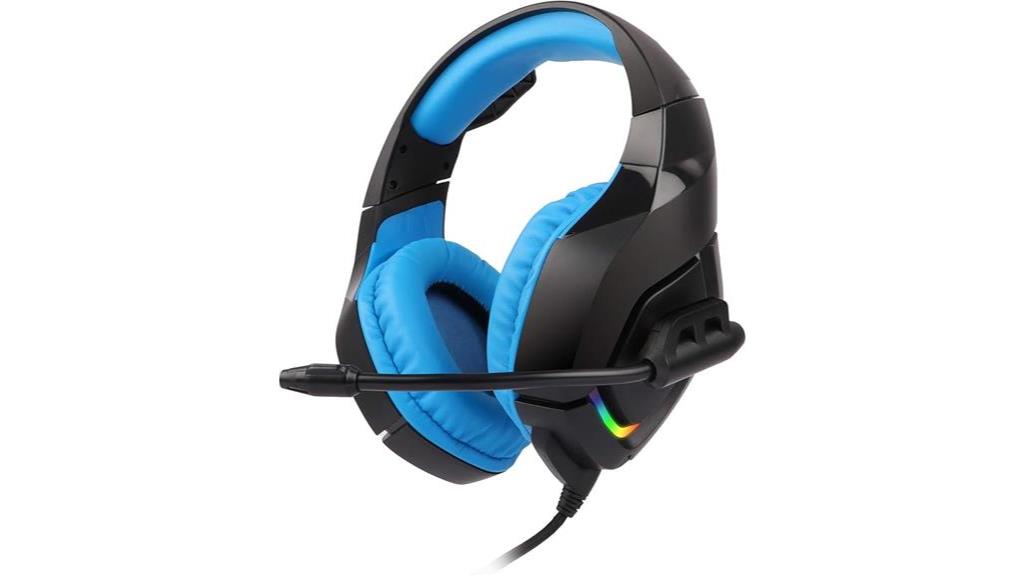 wired gaming headphones blue