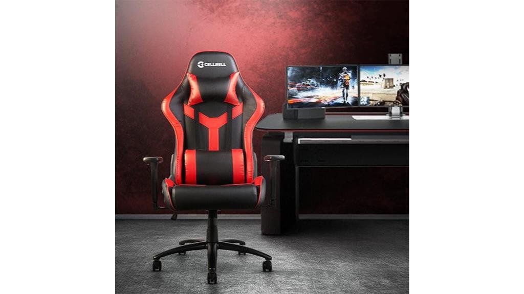 ergonomic gaming chair red black