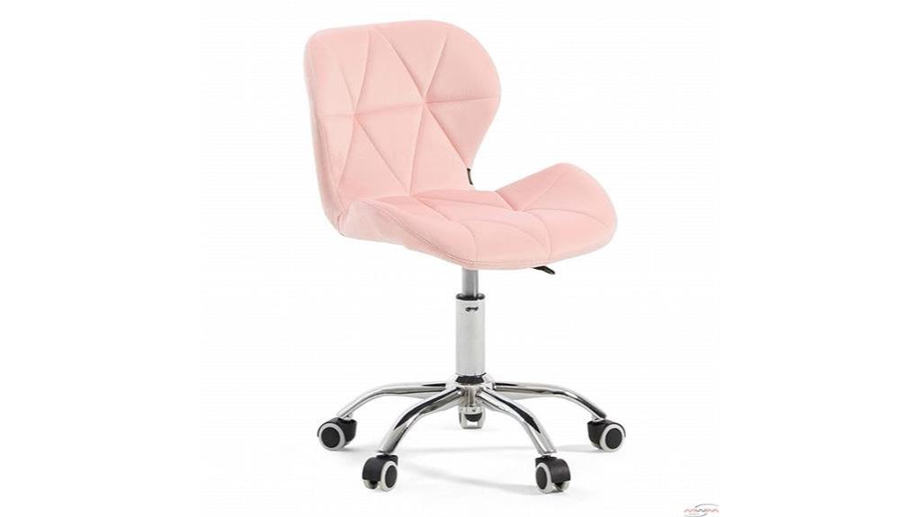 height adjustable velvet office chair