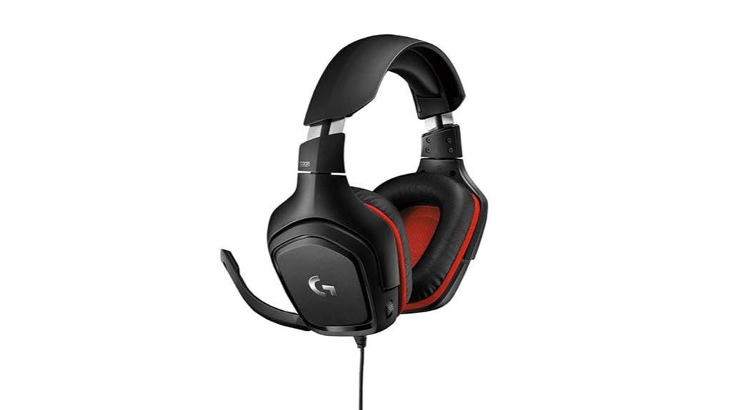 logitech gaming headphones black red