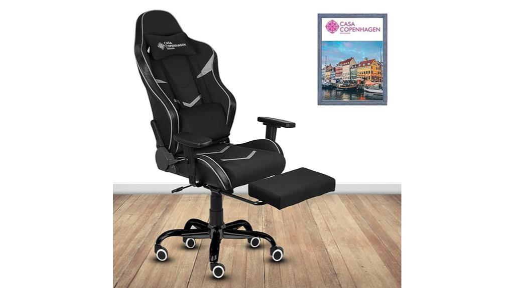luxurious gaming chair with footrest