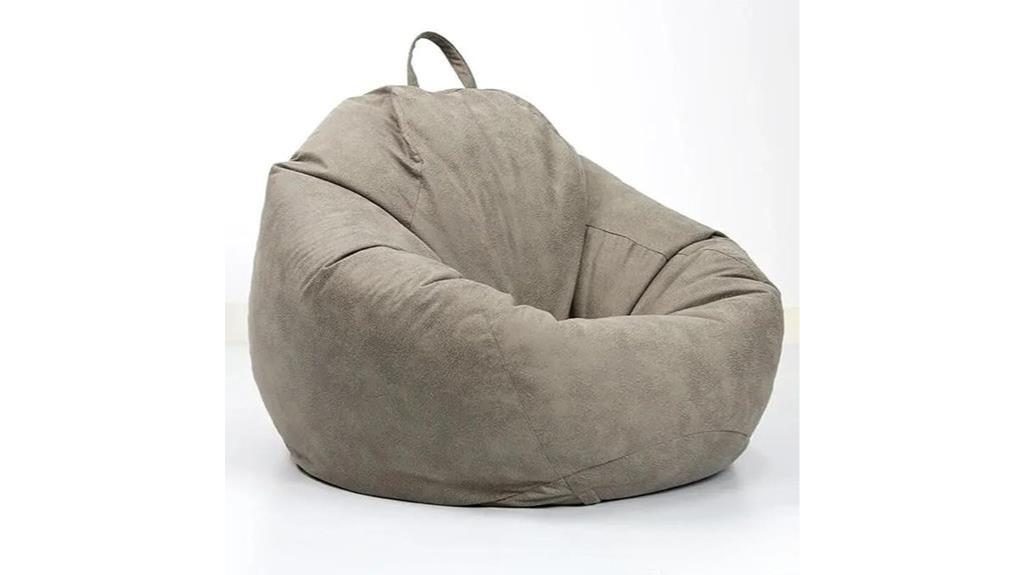 oversized grey suede comfort