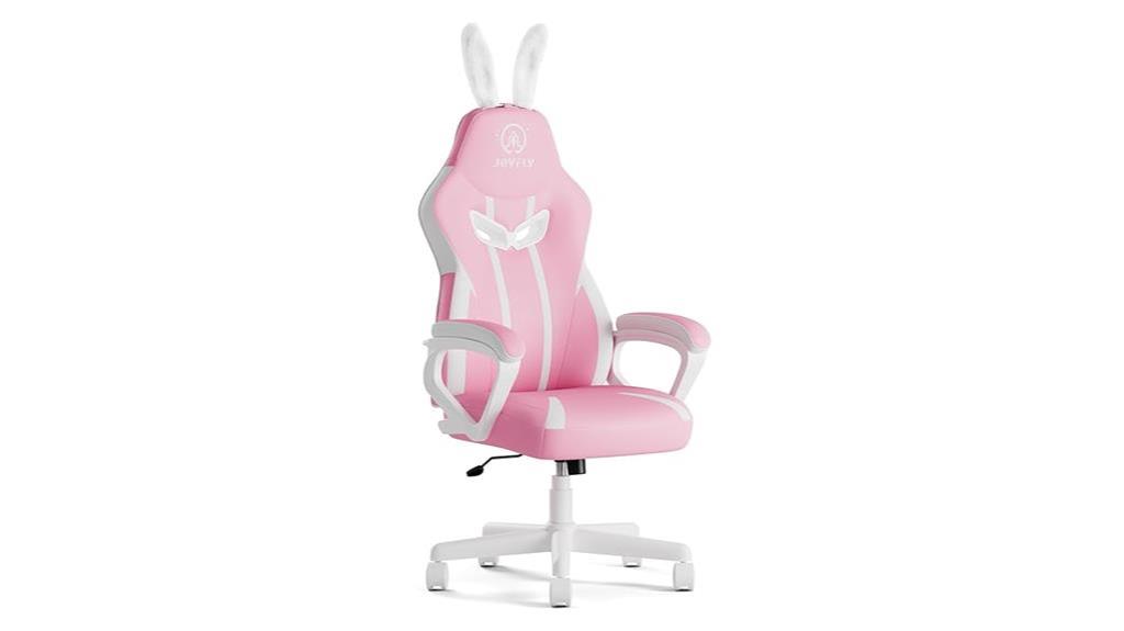 pink gaming chair with bunny design